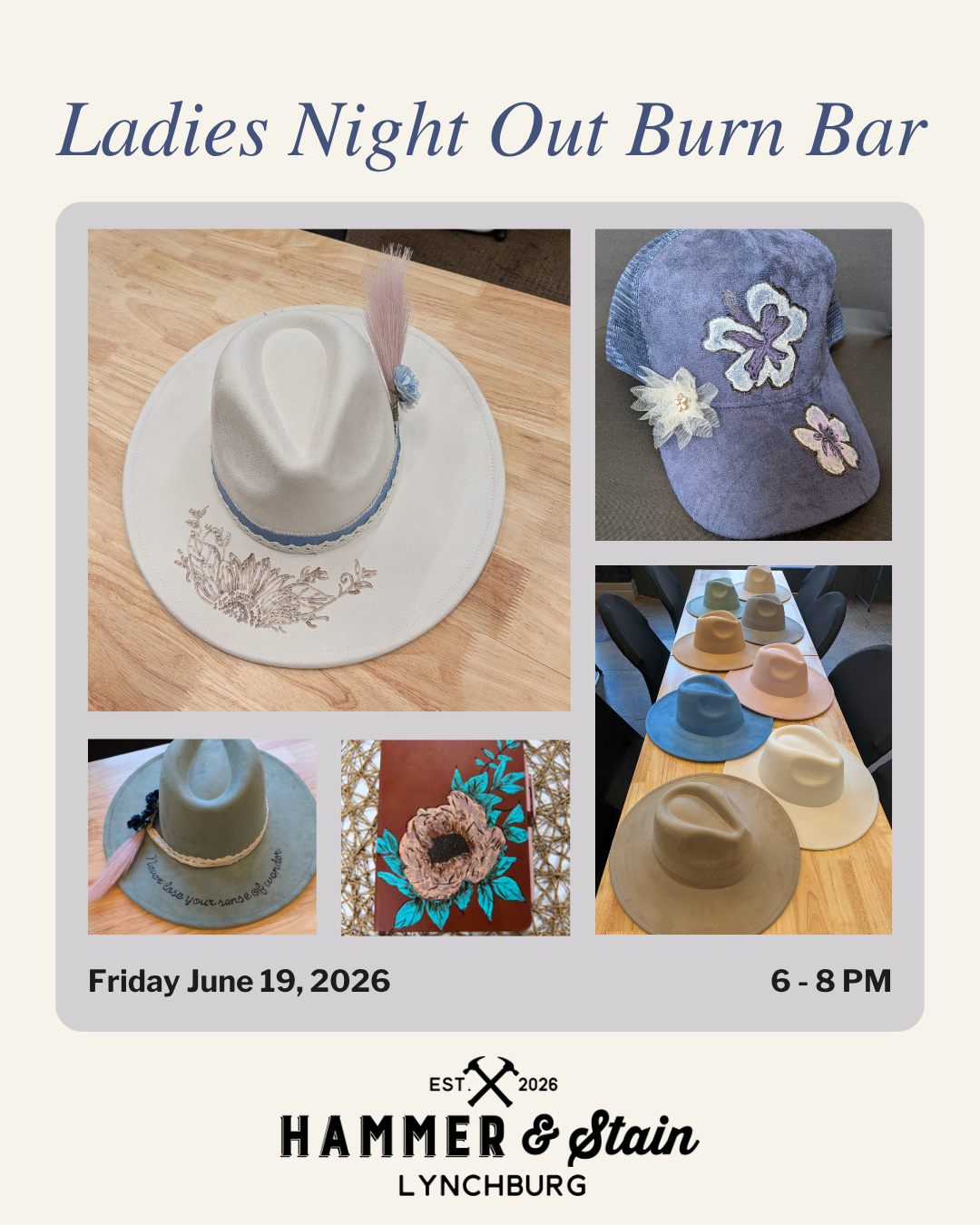 06/19/2026 Ladies Night Burn Bar 6-8pm (Lynchburg)