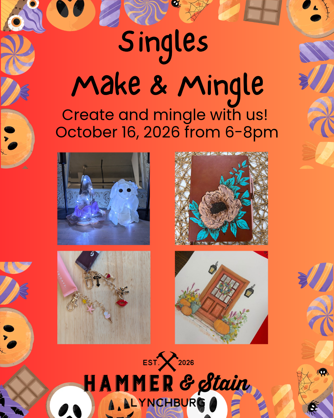 10/16/2026 Singles Make & Mingle 6-8pm (Lynchburg)