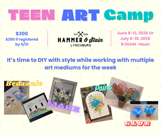 06/08/2026 - 06/12/2026 Teen Art Camp 8:30am-Noon (Lynchburg)