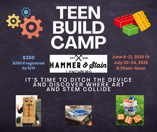 06/22/2026 - 06/26/2026 Teen Build Camp 8:30am-Noon (Lynchburg)